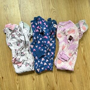 Toddler girls Footed Pajamas bundle